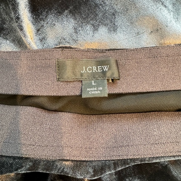 J Crew Gwyneth slip skirt velvet - sz L - black (more like dk grey) - exc cond - Picture 5 of 7